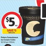 ½ Price 1L Connoisseur Ice Cream Tubs $5 @ Coles