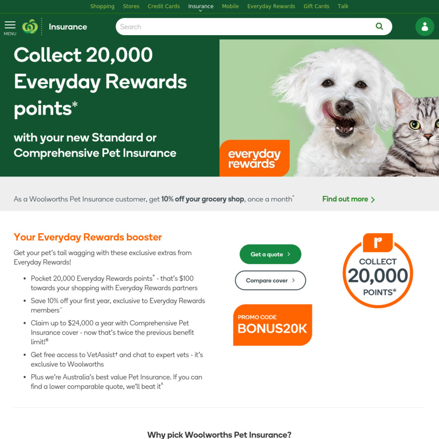 Collect 20 000 Everyday Rewards Points On Selected Woolworths Pet 