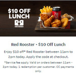 $10 off Red Rooster: $10.01 Minimum Spend, Card Payment Only @ Menulog