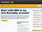 $50 Commonwealth Bank Opening Bonus - Everyday Account