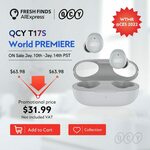 50% off: QCY T17S True Wireless Smart Earbuds US$35.19 / A$45.14 Shipped @ QCY Official Store via AliExpress