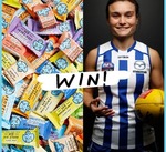 Win a Year's Supply of Blue Dinosaur Bars Worth $1,456 + a Signed AFLW Guernsey from North Melbourne Football Club