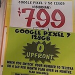 Google Pixel 7 128GB $0 on Telstra $69/M 100GB/M 24-Month SIM Plan (Port-in & in-Store Only) @ JB Hi-Fi