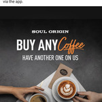 Buy One Coffee, Get One Free Coffee Voucher Valid for 5 Days (Membership Required) @ Soul Origin