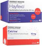70x Hayfexo (Fexofenadine Hydrochloride 180mg) + 70x Cetrine (Cetirizine 10mg) $20.49 Delivered @PharmacySavings