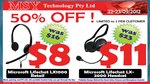 MSY 50% off Microsoft Lifechat Headsets LX-1000 and LX-2000