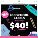 200 School Labels $40 (75% off) + Free Shipping @ Bright Star Kids