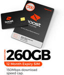 Boost $300 12-Month SIM Starter Pack (260GB Data if Activated by 27-11-2023) for $232.00 Shipped @ AUDITECH eBay