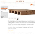 20% off Karton Bed $150.40 + Shipping
