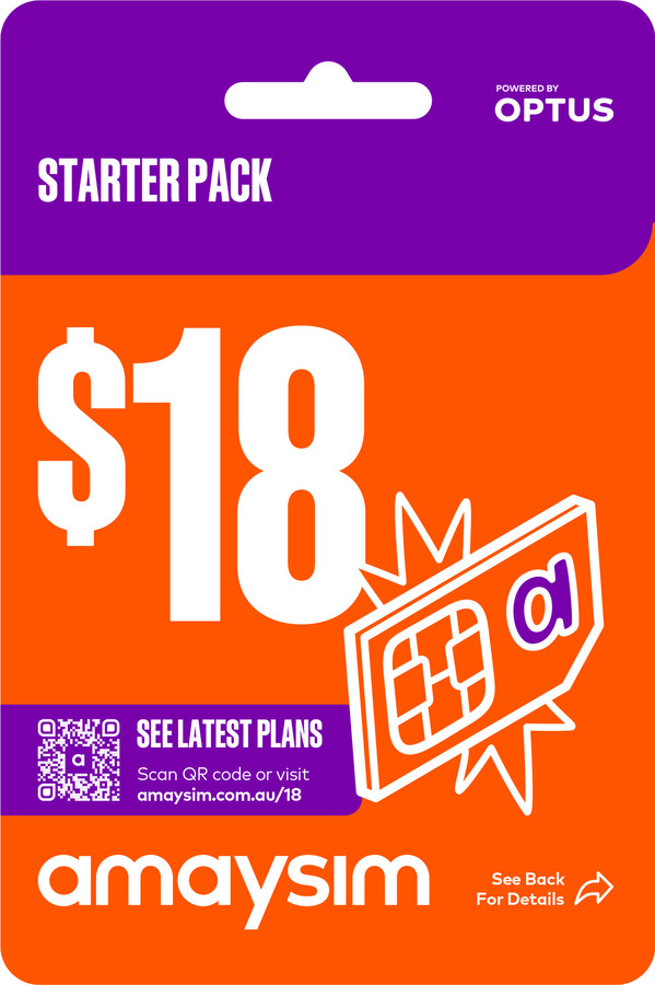 amaysim 22 Mobile PrePaid Starter Kit for 10 with 10GB Data (Ongoing 22 Per 28 Days, New