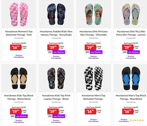 [OnePass] Havaianas Kids Thongs (5 Selected Styles) $10 Delivered @ Catch