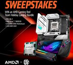 Win 1 of 4 AMD Gaming Red Team Holiday Gaming Bundle (CPU, ROG Ally X, Motherboard and RAM) from AMD X Linus Tech Tips