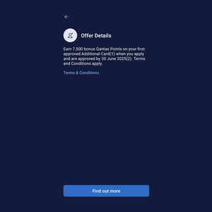 Qantas AmEx Card: Add an Additional Card (First Approved Card Only) & Receive 7500 Bonus Qantas Points @ American Express