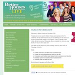 BHG (Better Homes & Gardens) Live 2 Tickets for $25 Normally $40 Kids under 16 Free Melbourne