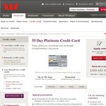 $0 Annual Fee for Life on Westpac 55 Day & 55 Day Platinum Credit Cards - New Cardholders Only