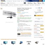 -58% OFF- Ergotech Triple Horizontal LCD Monitor Arm Desk Stand (up to 24)