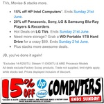 15% off on HP Intel Computers except Apple on JB Hi-Fi till This Sunday