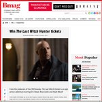 Win 1 of 20 Double Passes to See The Last Witch Hunter (Total Value $680) from Bmag