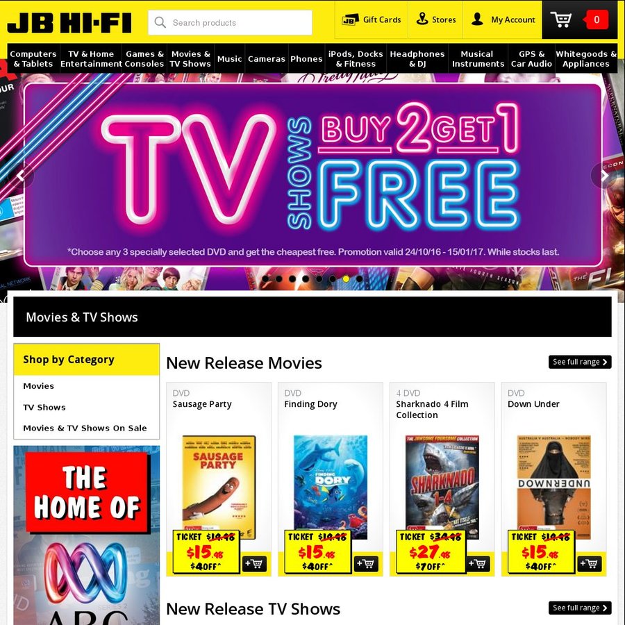 JB HiFi 20 off Blu Ray/DVDs (Ends 27 November) + 10 Exclusive