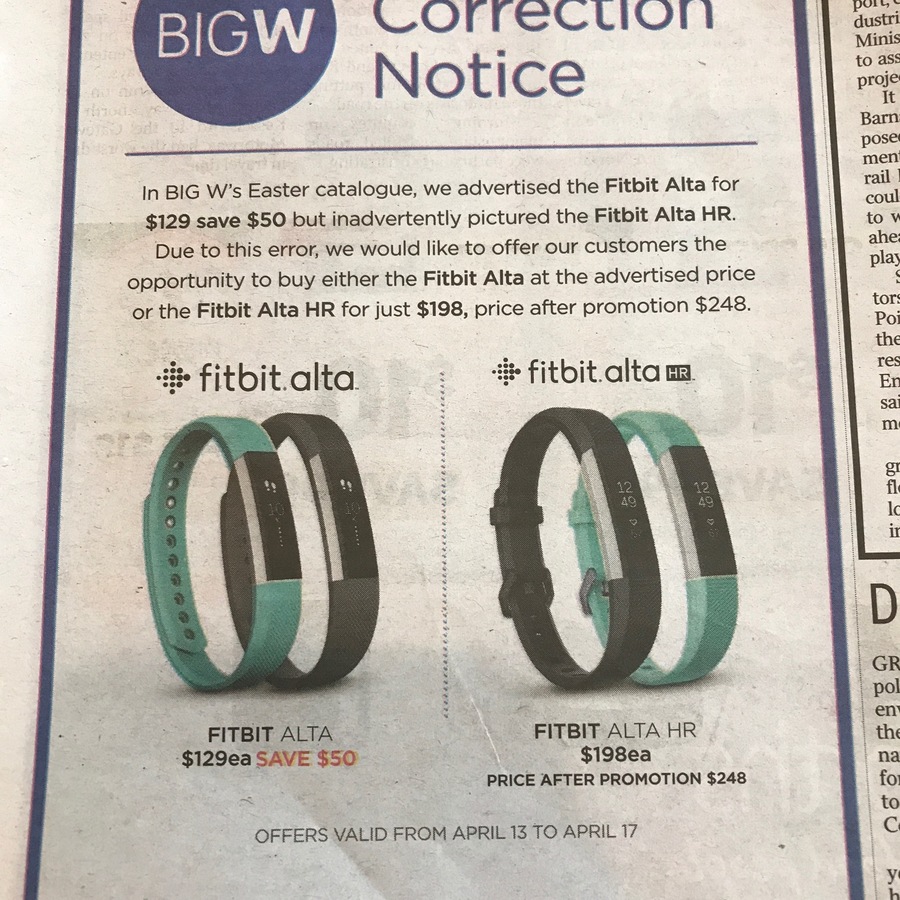 Fitbit Alta HR $198 from Big W - OzBargain