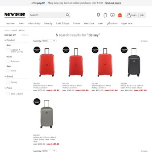 myer delsey luggage