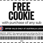 Free Cookie (w/ Any Sub Purchase) @ Jersey Mike's Subs (QLD Only)