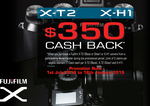 Get $350 Cashback on Fujifilm X-T2 and X-H1 Cameras