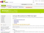 Listing of 99c auctions on EBAY for FREE PERMANENTLY from April 2011