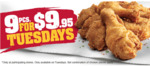 KFC 9 Pieces of Chicken $9.95 [Tuesdays]