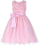 Pink Tulle Flower Girl Dress with Belt & Flowers (2YRS-13YRS) US $9 (~AU $12.49) + Free Shipping @ Grace Karin