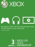 3 Month Xbox Live Gold Membership Card (Xbox One/360) $14.19 @ CD Keys