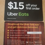 $15 off Uber Eats (New Customers)