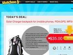 Solar Power Charger Backpack for Mobile Device for $35.00 (Free Shipping, Original Price $70.00)