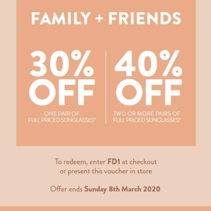 Sunglass hut friends and sales family discount