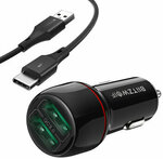 BlitzWolf BW-SD5 2-Port QC3.0 USB Car Charger + BW-TC14 3A USB Type-C Cable US$7.99 (A$10.80）- AU Stock Delivered @ Banggood