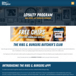 [QLD, VIC, NSW, WA] Ribs&Burgers Butcher's Club: Free Small Chips upon Joining / 5x Points Every Tuesday