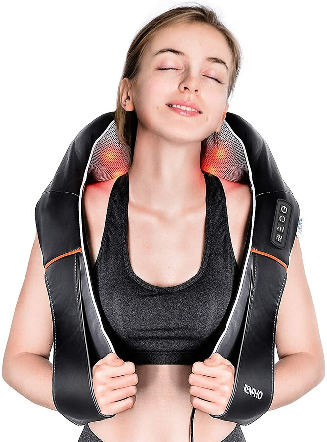 Renpho Shiatsu Kneading Neck And Back Massager With Vibration And Heat