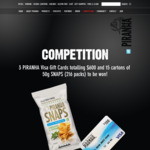 Win 1 of 3 $200 PIRANHA VISA Gift Cards or 1 of 15 Cartons of 50g Snaps from PIRANHA