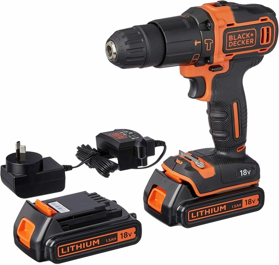 18V Cordless 2 Speed Hammer Drill with 1.5Ah Battery and 400mA Charger