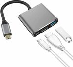 3-in-1 USB C to HDMI Adapter PD60W $14 (Was $21.99) + Delivery ($0 with Prime/ $39 Spend) @ HMNXG via Amazon AU