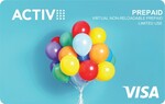 No Purchase Fee for Activ Visa Balloons eGift Cards (Save $4.95 Per Gift Card) @ Giftz.com.au