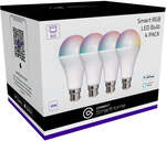 Laser Connect 10W Smart RGB Bulb E27/B22 (4-Pack) $32 + Delivery ($0 C&C / In-Store) @ JB Hi-Fi