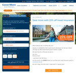 15% off Travel Insurance @ Cover More