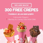 [NSW] 300 Free Kurepu Crepes from 12pm Thursday (25/1) @ Cabravale Diggers (Canley Vale)