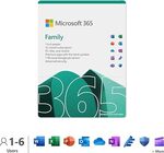 Microsoft 365 Family - 12 Months 6 Users 5 Devices Per User Subscription A$111.72 @Amazon UK