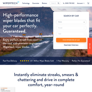 15% off or $10 off and Free Express Shipping @ Wipertech