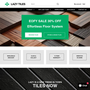30% off Store Wide Indoor & Outdoor Tile: e.g. DIY Deck Tiles 30x30cm & 60x30cm from $5.94 Each + Shipping @ Lazy Tiles