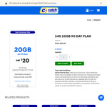 Catch Connect 90 Days 20GB Prepaid Mobile Plan $20 Delivered (Ongoing $40) @ Catch Connect & Catch