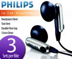 3 x Philips In-Ear Headphones - $8.95 + $7.95P&H