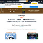 [Prime, eBook] Amazon First Reads: Early Access to New eBooks and Choose 2 of 9 eBooks for Free (October 2024) @ Amazon AU